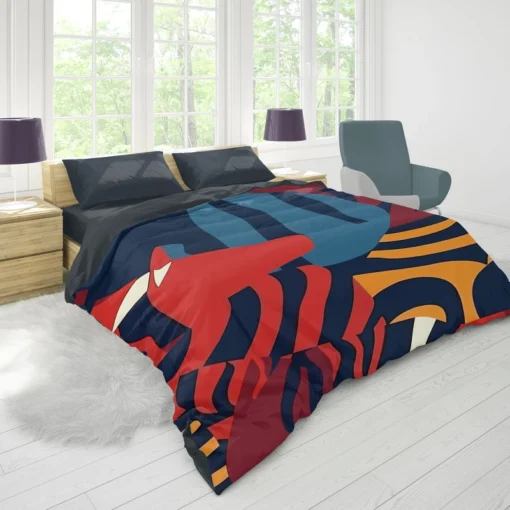 Colorful Zebra Stripes Print Duvet Cover 1