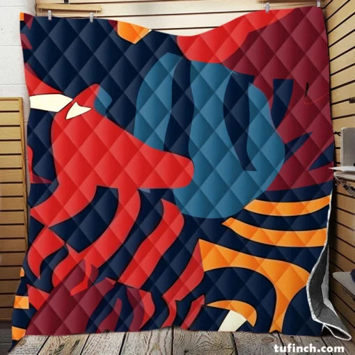 Colorful Zebra Stripes Print Quilt Blanket