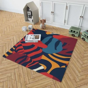 Colorful Zebra Stripes Print Rug 1