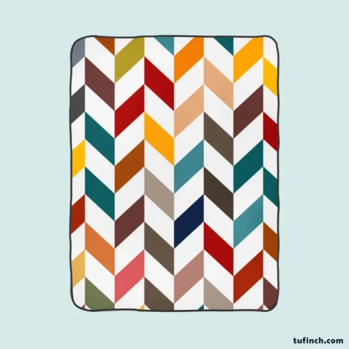 Colorful Zigzag Chevron Fleece Blanket 1