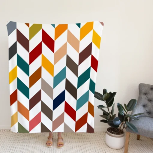 Colorful Zigzag Chevron Fleece Blanket