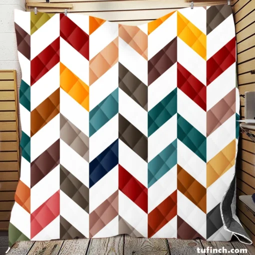 Colorful Zigzag Chevron Quilt Blanket