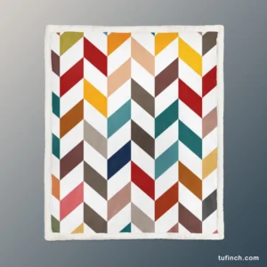 Colorful Zigzag Chevron Sherpa Fleece Blanket 1