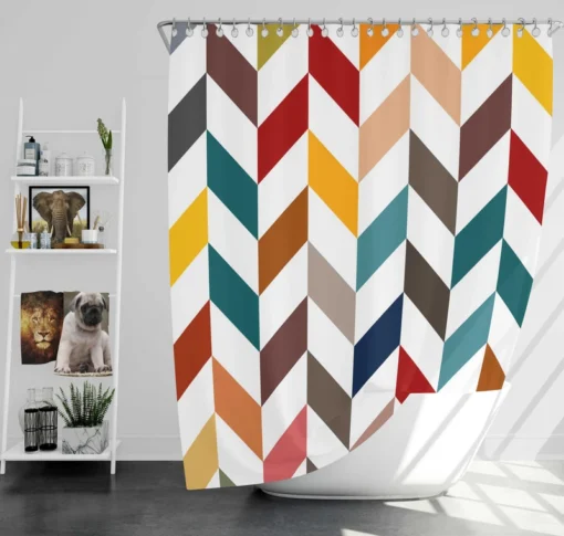 Colorful Zigzag Chevron Shower Curtain