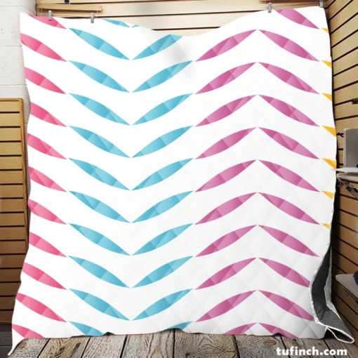 Colorful Zigzag Geometric Repeat Quilt Blanket