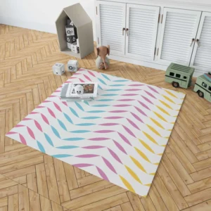 Colorful Zigzag Geometric Repeat Rug 1