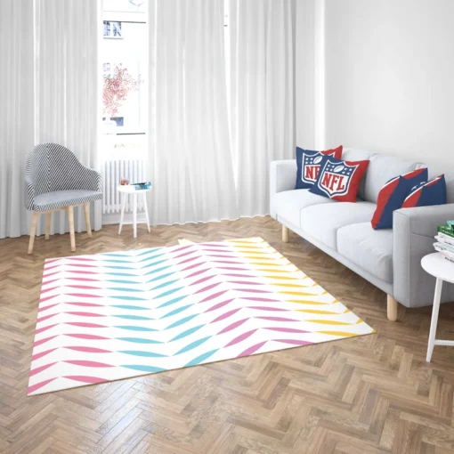 Colorful Zigzag Geometric Repeat Rug 2