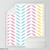 Colorful Zigzag Geometric Repeat Sherpa Fleece Blanket