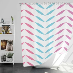 Colorful Zigzag Geometric Repeat Shower Curtain