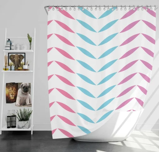 Colorful Zigzag Geometric Repeat Shower Curtain