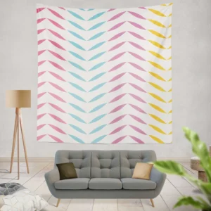 Colorful Zigzag Geometric Repeat Wall Tapestry