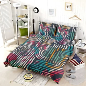 Contemporary Hand Drawn Shapes Bedding Set