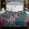 Contemporary Hand Drawn Shapes Duvet Cover