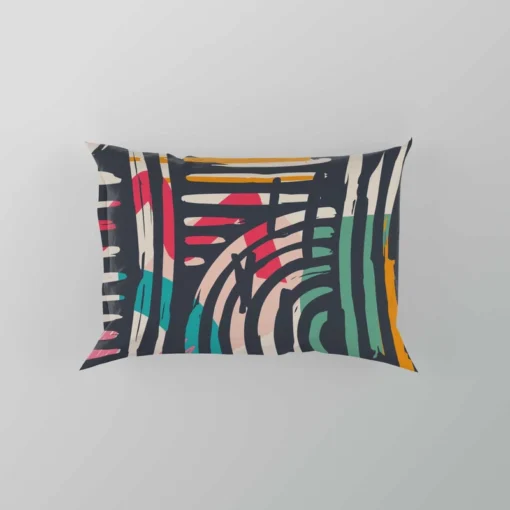 Contemporary Hand Drawn Shapes Pillow Case