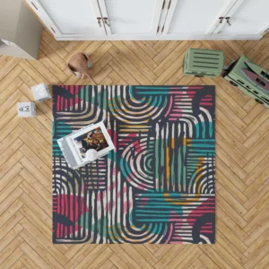 Contemporary Hand Drawn Shapes Rug