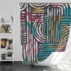 Contemporary Hand Drawn Shapes Shower Curtain