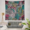 Contemporary Hand Drawn Shapes Wall Tapestry