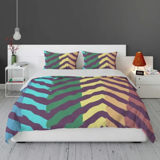 Contrast Rainbow Forest Pattern Bedding Set 1