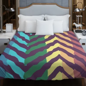 Contrast Rainbow Forest Pattern Duvet Cover