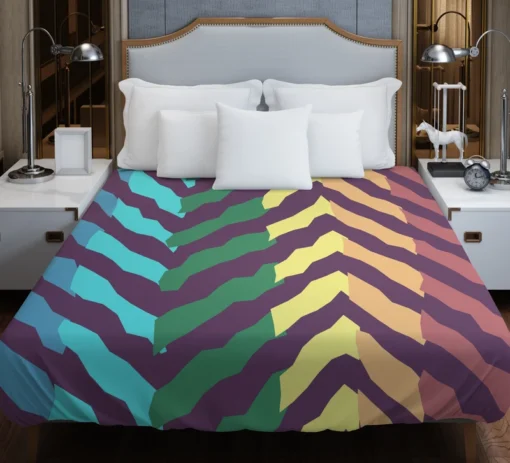 Contrast Rainbow Forest Pattern Duvet Cover