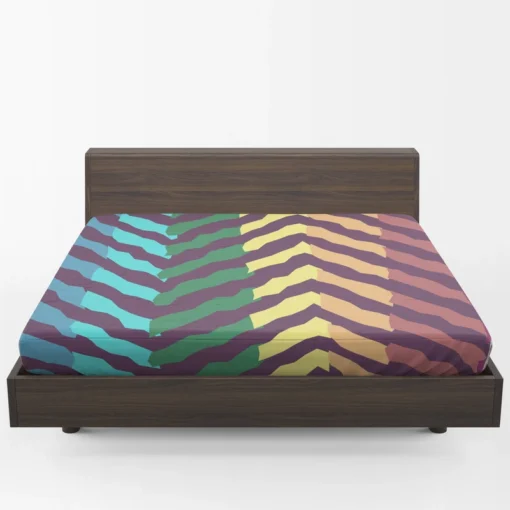 Contrast Rainbow Forest Pattern Fitted Sheet 1