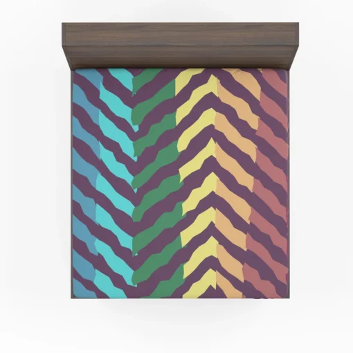 Contrast Rainbow Forest Pattern Fitted Sheet