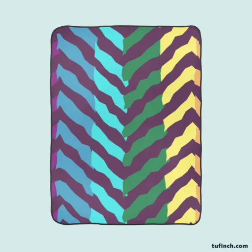 Contrast Rainbow Forest Pattern Fleece Blanket 1