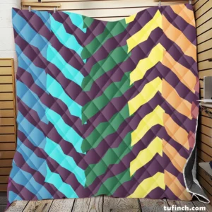 Contrast Rainbow Forest Pattern Quilt Blanket