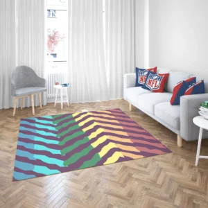 Contrast Rainbow Forest Pattern Rug 2