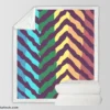 Contrast Rainbow Forest Pattern Sherpa Fleece Blanket