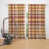 Copper Rust Yellow Tartan Plaid Curtain