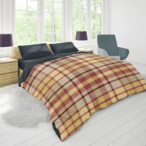 Copper Rust Yellow Tartan Plaid Duvet Cover 1