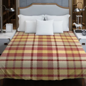 Copper Rust Yellow Tartan Plaid Duvet Cover