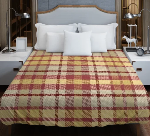 Copper Rust Yellow Tartan Plaid Duvet Cover