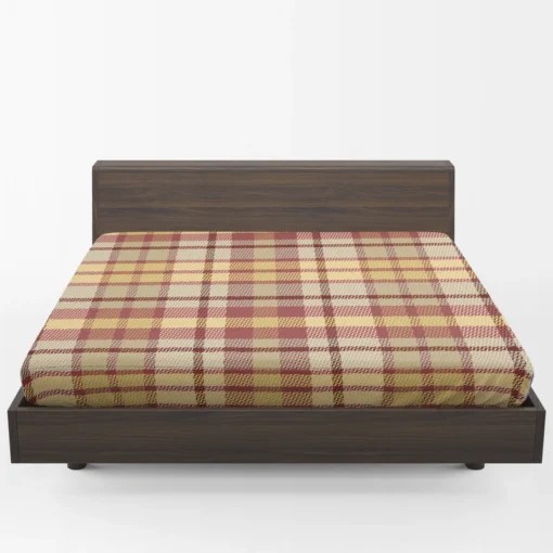 Copper Rust Yellow Tartan Plaid Fitted Sheet 1