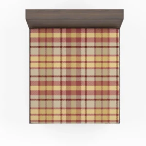 Copper Rust Yellow Tartan Plaid Fitted Sheet