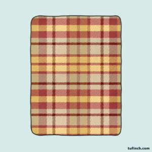 Copper Rust Yellow Tartan Plaid Fleece Blanket 1