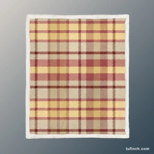 Copper Rust Yellow Tartan Plaid Sherpa Fleece Blanket 1