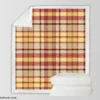 Copper Rust Yellow Tartan Plaid Sherpa Fleece Blanket