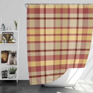 Copper Rust Yellow Tartan Plaid Shower Curtain