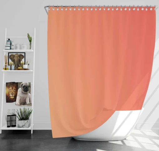 Coral Soft Warm Trend Color Shower Curtain