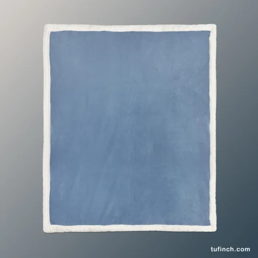 Cornflower Blue Color Sherpa Fleece Blanket 1