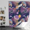 Cosmic Style Spaceship Rocket Shower Curtain