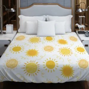 Crayon Sun Design Duvet Cover