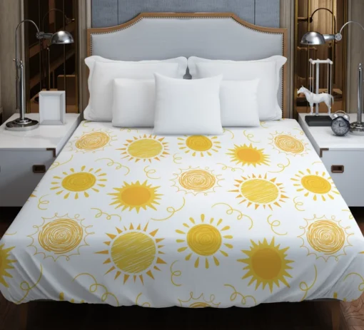 Crayon Sun Design Duvet Cover