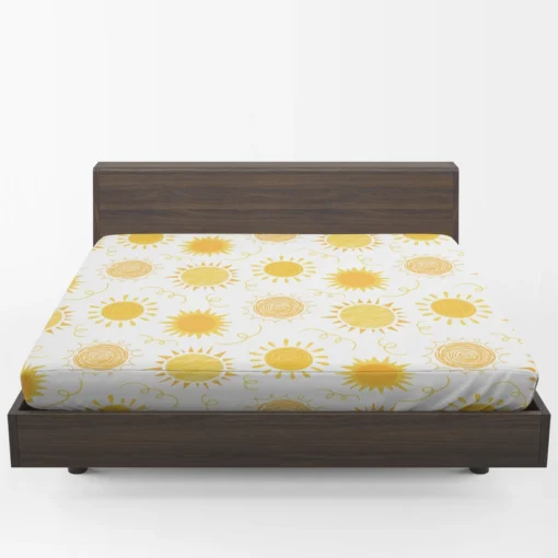 Crayon Sun Design Fitted Sheet 1