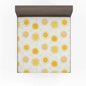 Crayon Sun Design Fitted Sheet