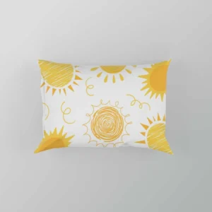 Crayon Sun Design Pillow Case