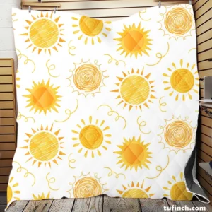 Crayon Sun Design Quilt Blanket