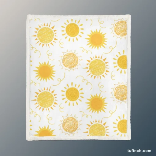 Crayon Sun Design Sherpa Fleece Blanket 1